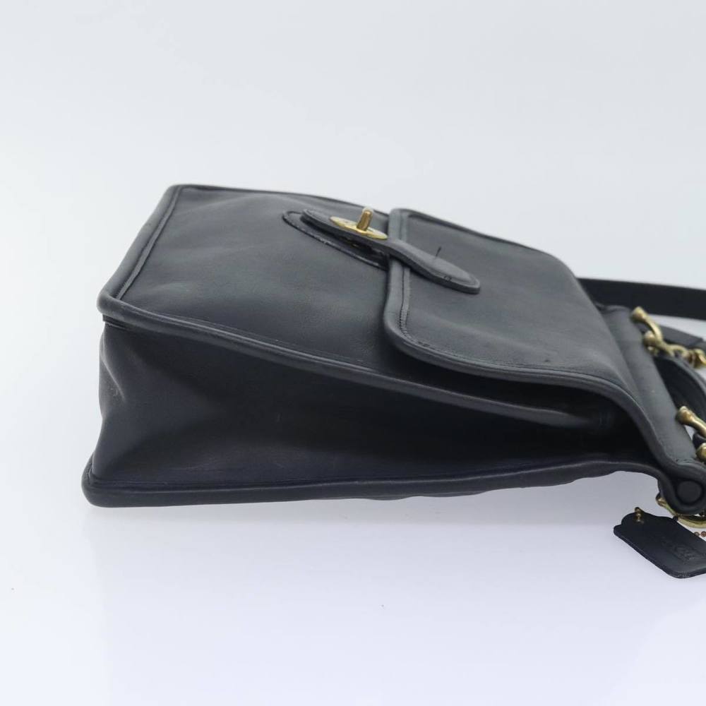 Coach Hand Bag Leather 2way Black Auth am6884 - Picture 4 of 16